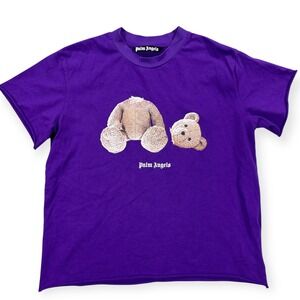 Palm Angels Kill Bear T-Shirt Purple Men's Medium Cut Off 100% Authentic
